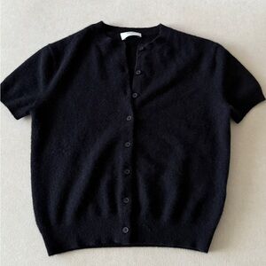 aritzia cashmere short sleeve cardigan